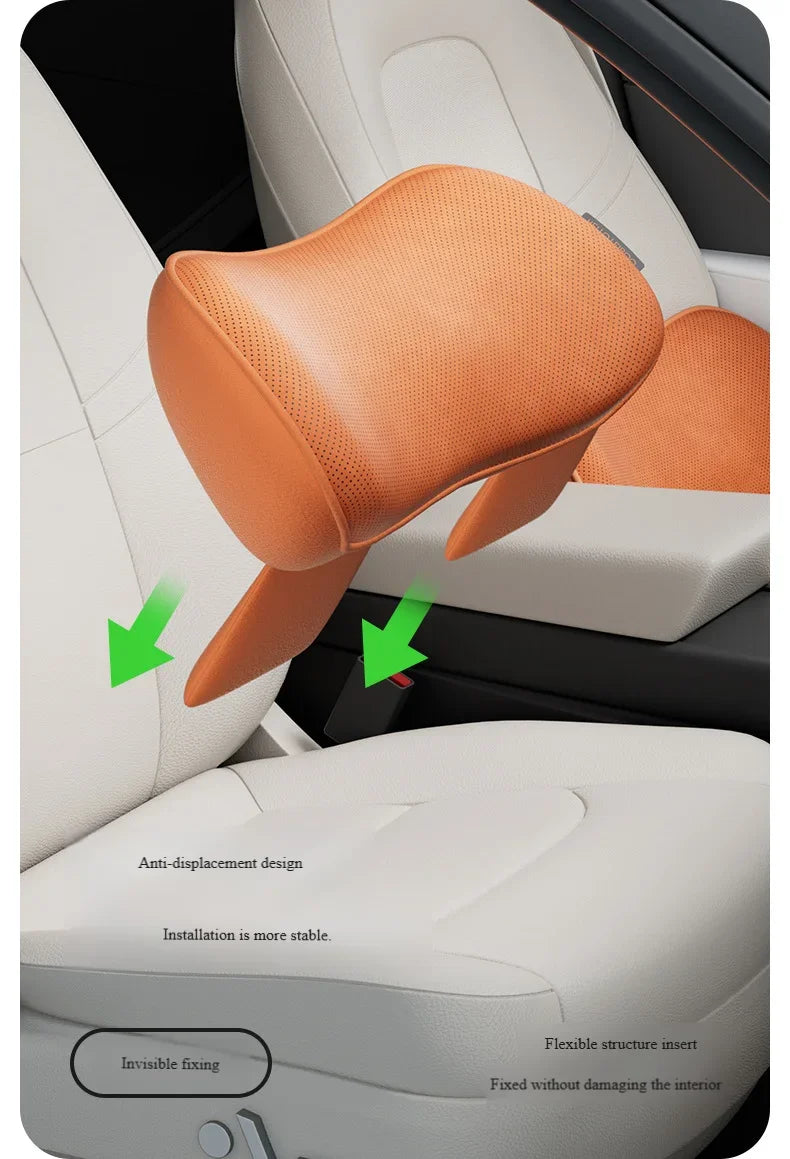 Car Seat Pillow Memory Foam Lumbar Support Breathable Back Protector Suitable for Office Chairs and Car Interior Accessories