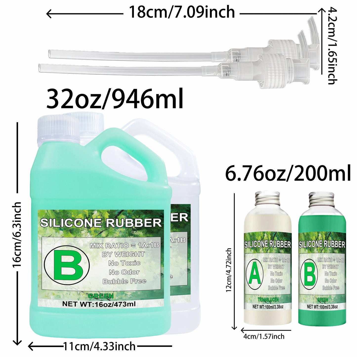 Silicone Mold Making Kit 20A, 32ozGreen  Liquid Silicone Rubber for Mold Making, Fast Cure Mold Maker, Ideal for Casting Resin
