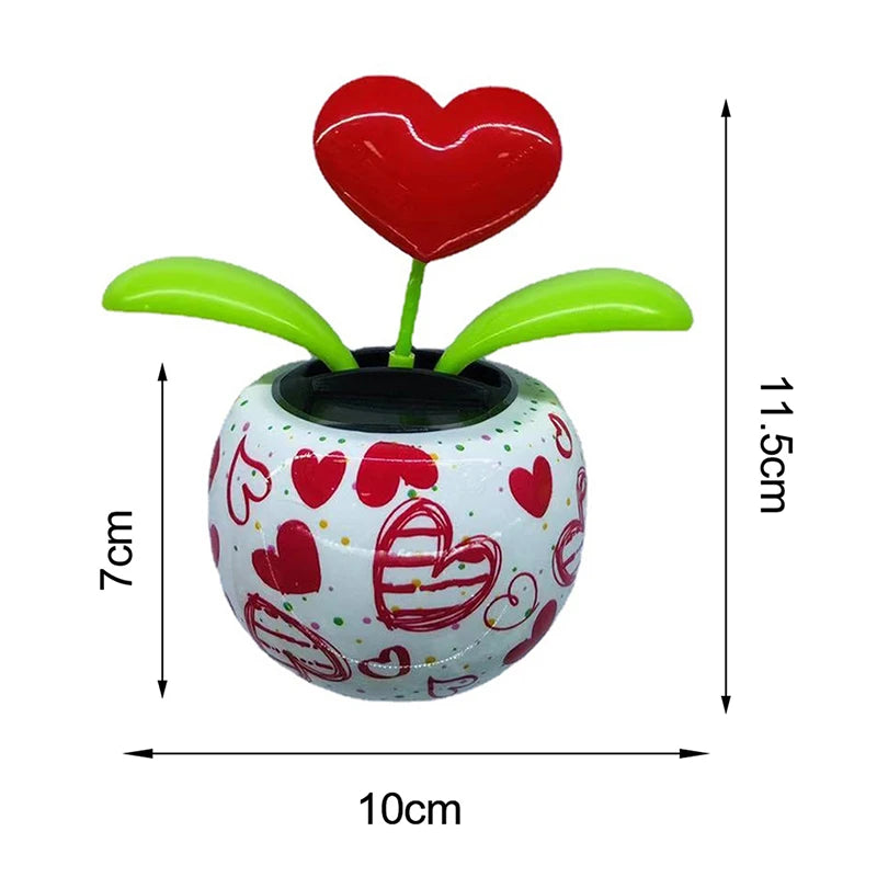 Car Ornament Solar Apple Flower Automatic Swing Sun Flower Bee Butterfly Love Beetle Car Decoration Accessories