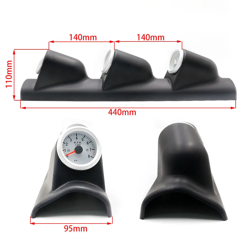 Car modification revolutions meter, water temperature meter, hydraulic pressure meter, three-in-one racing instrument