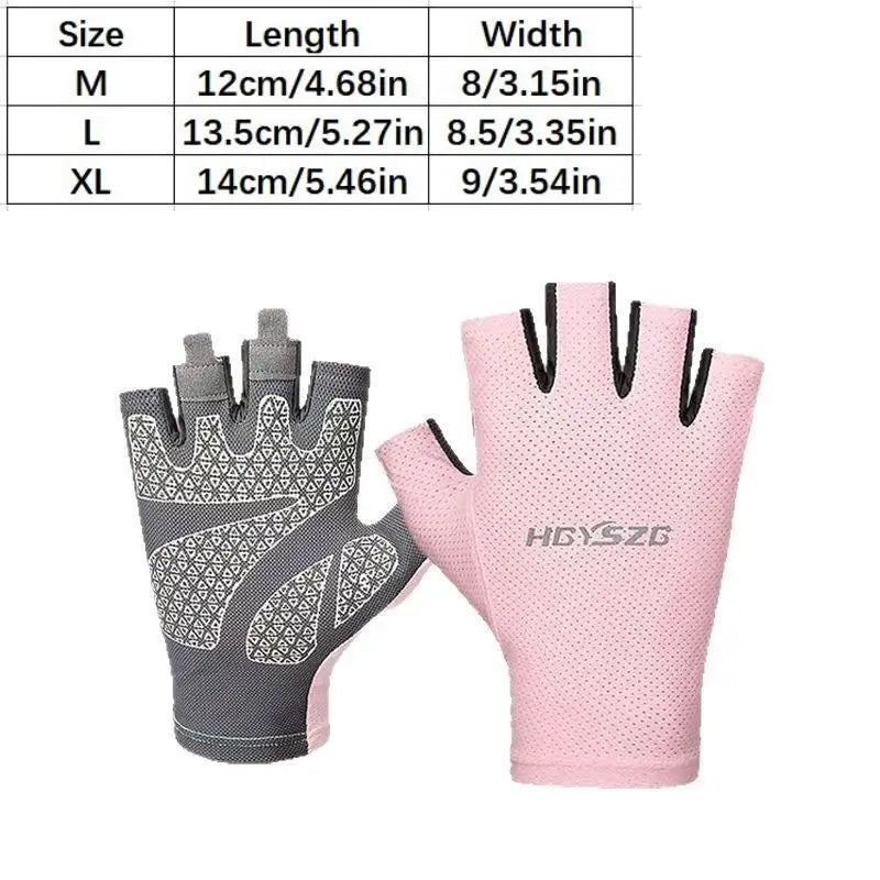 Anti-Slip Shock Absorbing Half Finger Gloves Breathable Fingerless Bike Riding Gym Gloves for Men and Women
