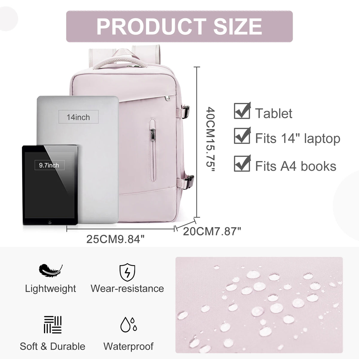 Women's Backpack Travel Suitcase Cabin Bag Aircraft Ryanair 40x20x25 Airplane Travel Bag Men Laotop Backpack Wizzair Carry On