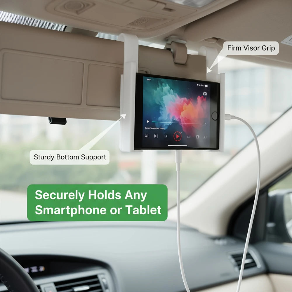 Universal 2pcs Car Sun Visor Tablet Mount Phone Holder Plastic Stable Vibration Free Handsfree Bracket for All Smartphones iPad