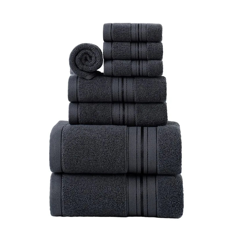 Cotton Bathroom Towels Set Multi Size - 1/4/6PCS Thick Absorbent Bath Face Towels Luxury Sport Towels Gift Set for Home And Gym