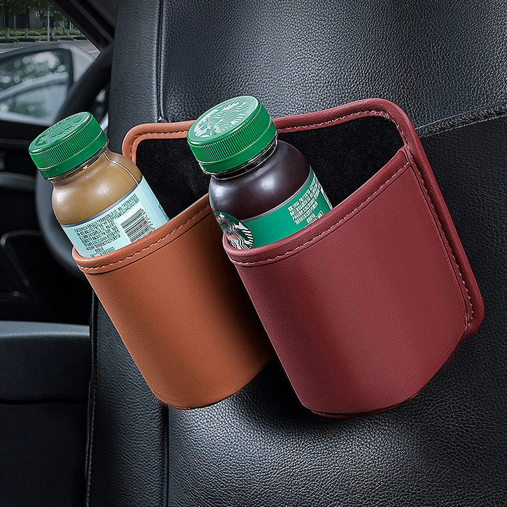 Car Door Cup Holder Box Universal Drink Rack Storage Bin Back Clip Design Car Seat Back Water Cup Box Organizer Pocket