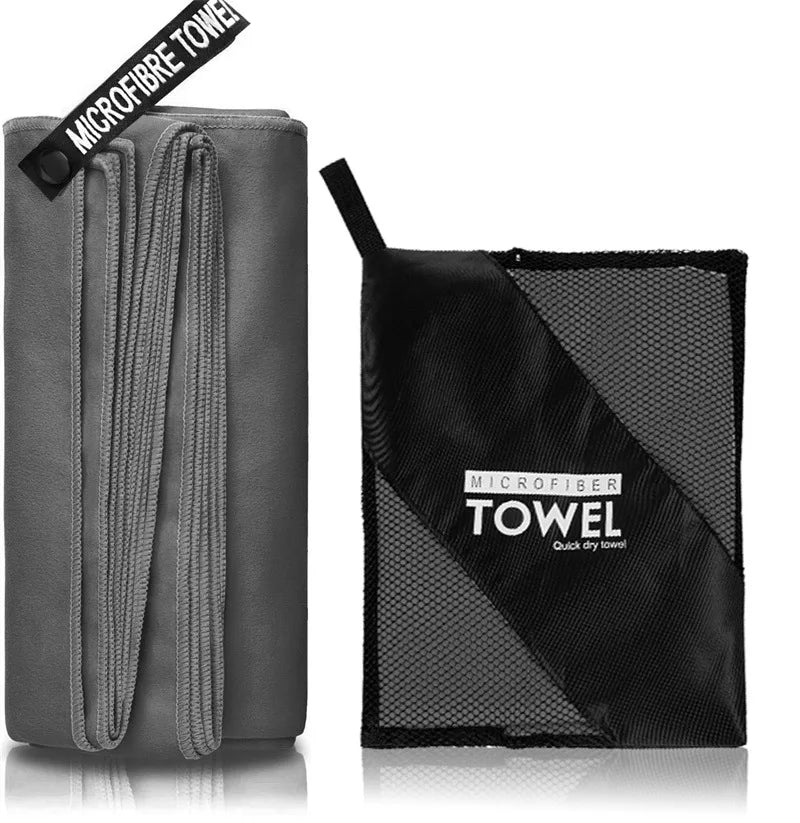 Microfiber Quick Dry Gym Towel Silver ION OdorFree Absorbent Fiber Fast Drying Workout Gear for Body Sweat Working Out