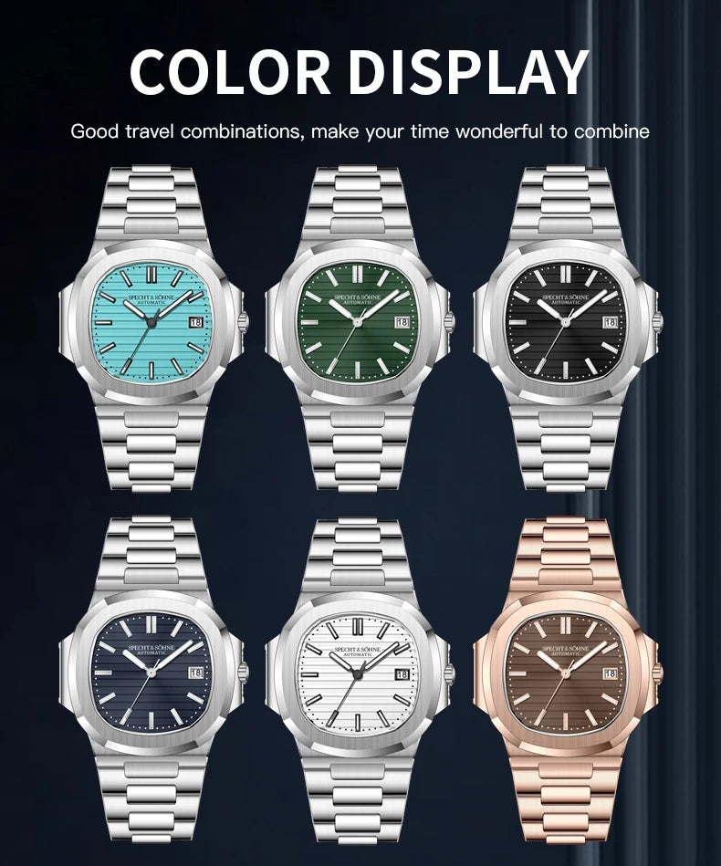 Specht&Sohne 2026 New Classic Men's Watches Luxury Automatic Watch For Men Stainless Steel Sapphire 8215 Mechanical WristWatch