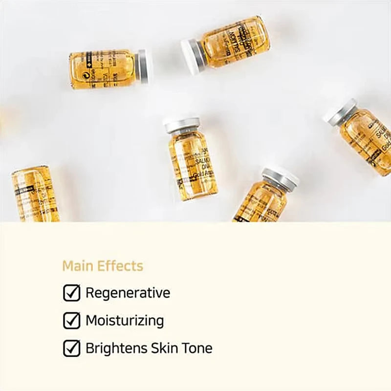 Korea 8ml Salmon DNA Gold Skin Booster Essence BB Cream Kit Moisturizing Nourishing Whitening Face Beauty SkinCare