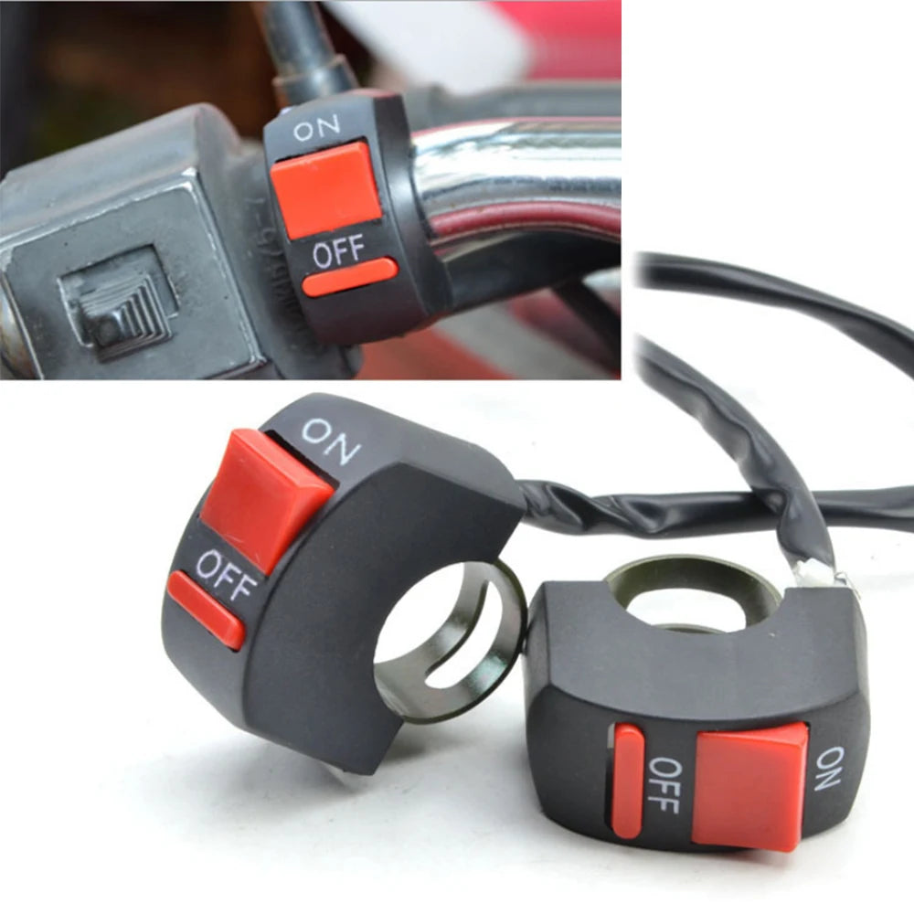 Universal Motorcycle Handlebar Flasher Switch Moto Light Switch ON OFF Button for Moto Motor ATV Bike DC12V/10A Black