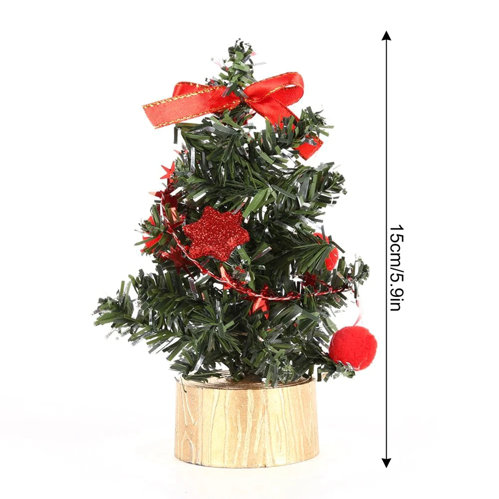 Table Mini Christmas Tree Decorations Children Home Bedroom Party 15/20/30/40cm Artificial Christmas Tree New Year Navidad Gift