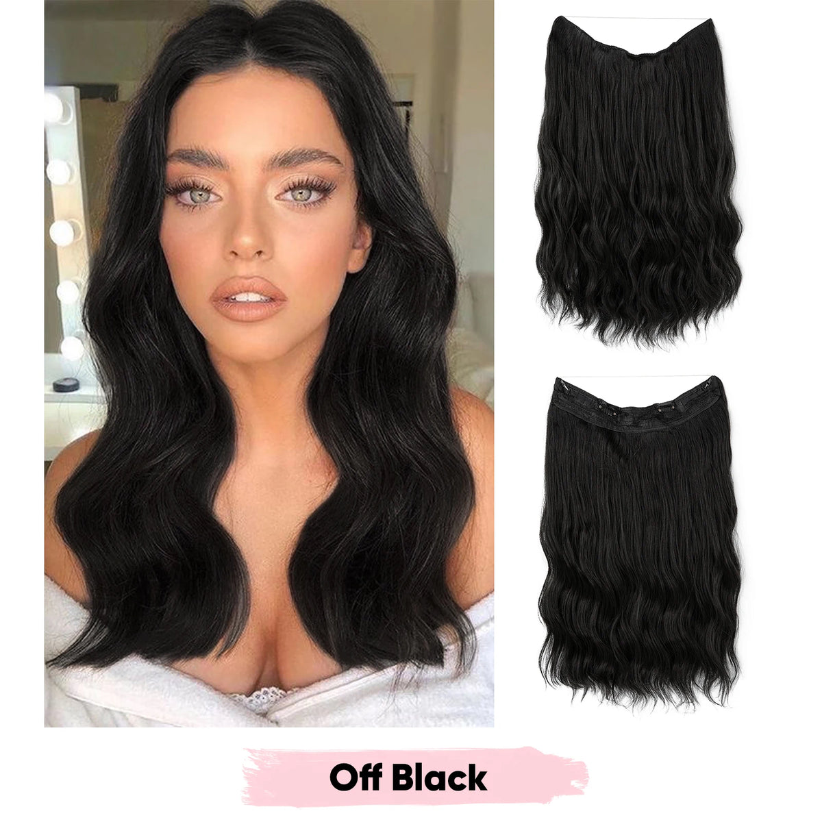SARLA Synthetic Wave Invisible Wire Clip in Hair Extensions Fish Line With Clips Hairpiece Ombre Fake Hair Piece For Woman