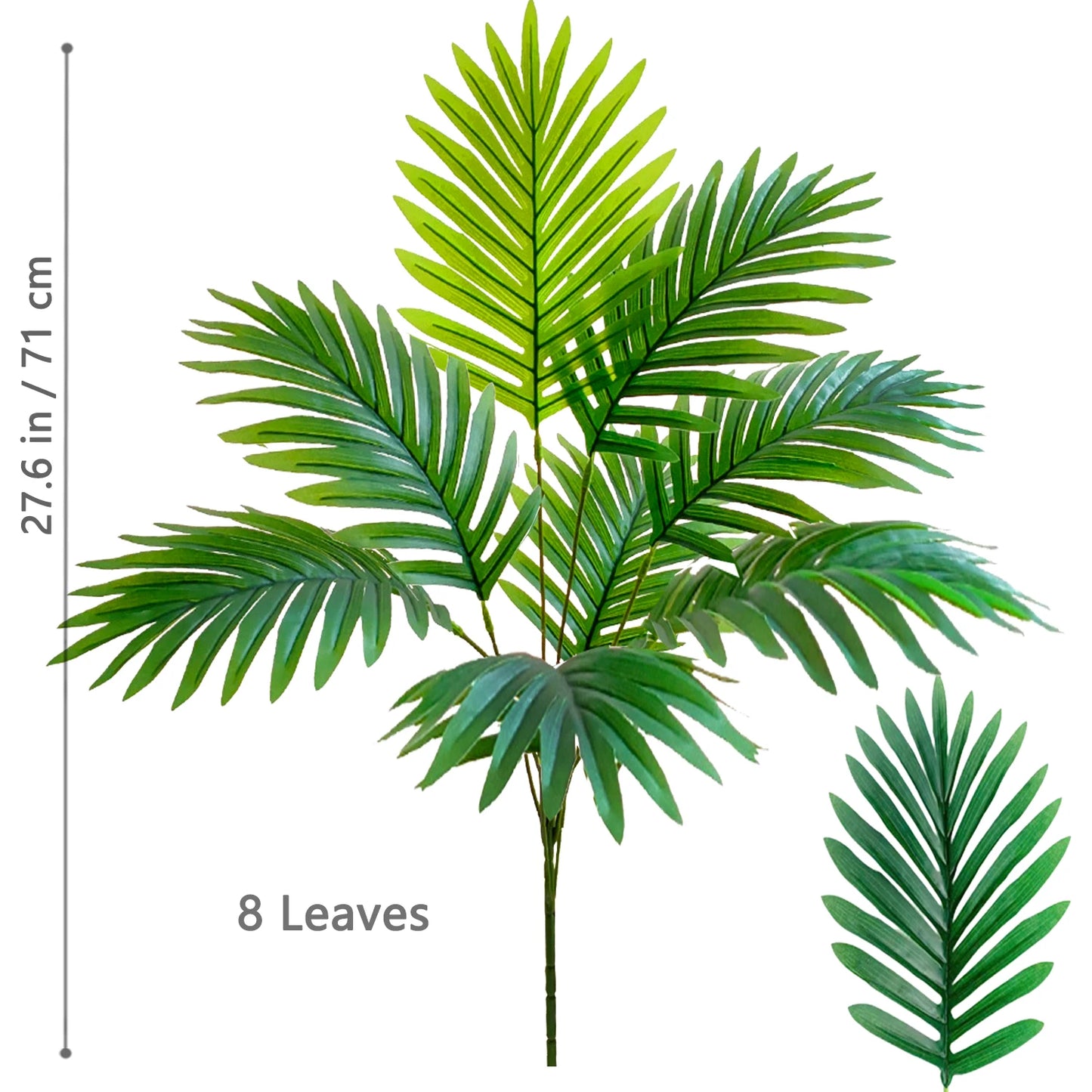 52-145cm  Artificial Palm Tree Tropical Fake Plant Green Plastic Palm Leaf Branches Suitable for Home Garden Decoration