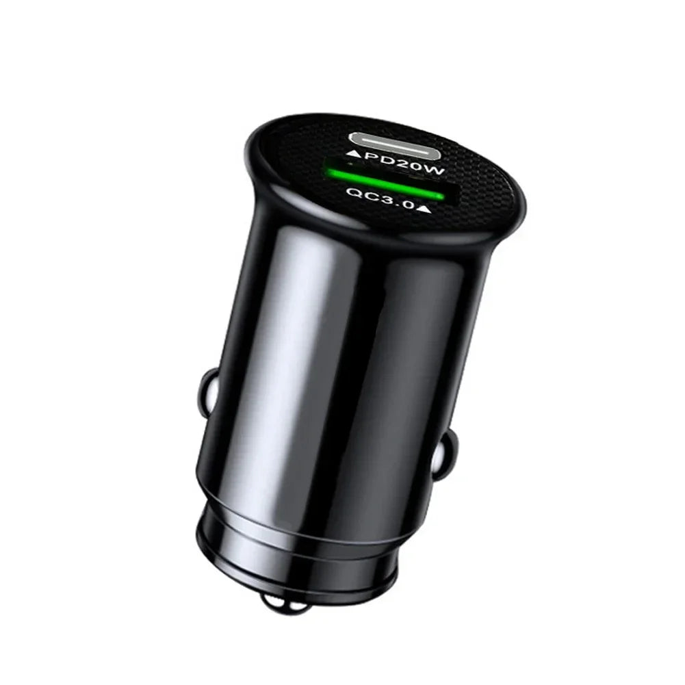 20w Qc3.0 Car Charger Fast Charging Car Lighter Type C Mobile Phone Charge For Xiaomi Iphone For Phone Charge Pd Slot