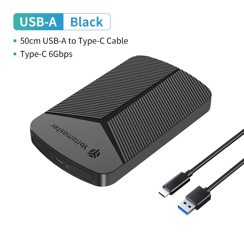 Yottamaster 2.5 Inch HDD Case External SSD Hard Drive Case SATA to USB 3.0 HDD Enclosure for PC Laptop 6Gbps Storage Case Type C
