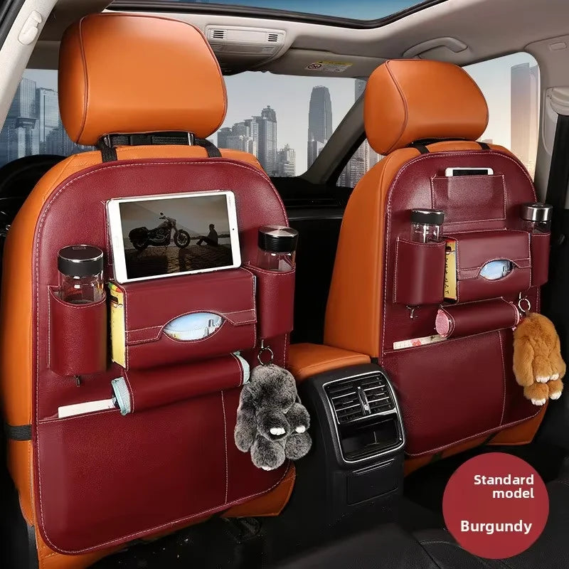 KASYPHE 2026 New Car Seat back Storage Organizer Bag Universal PU Leather Multifunction Storage Box Stowing Tidying Pocket Auto