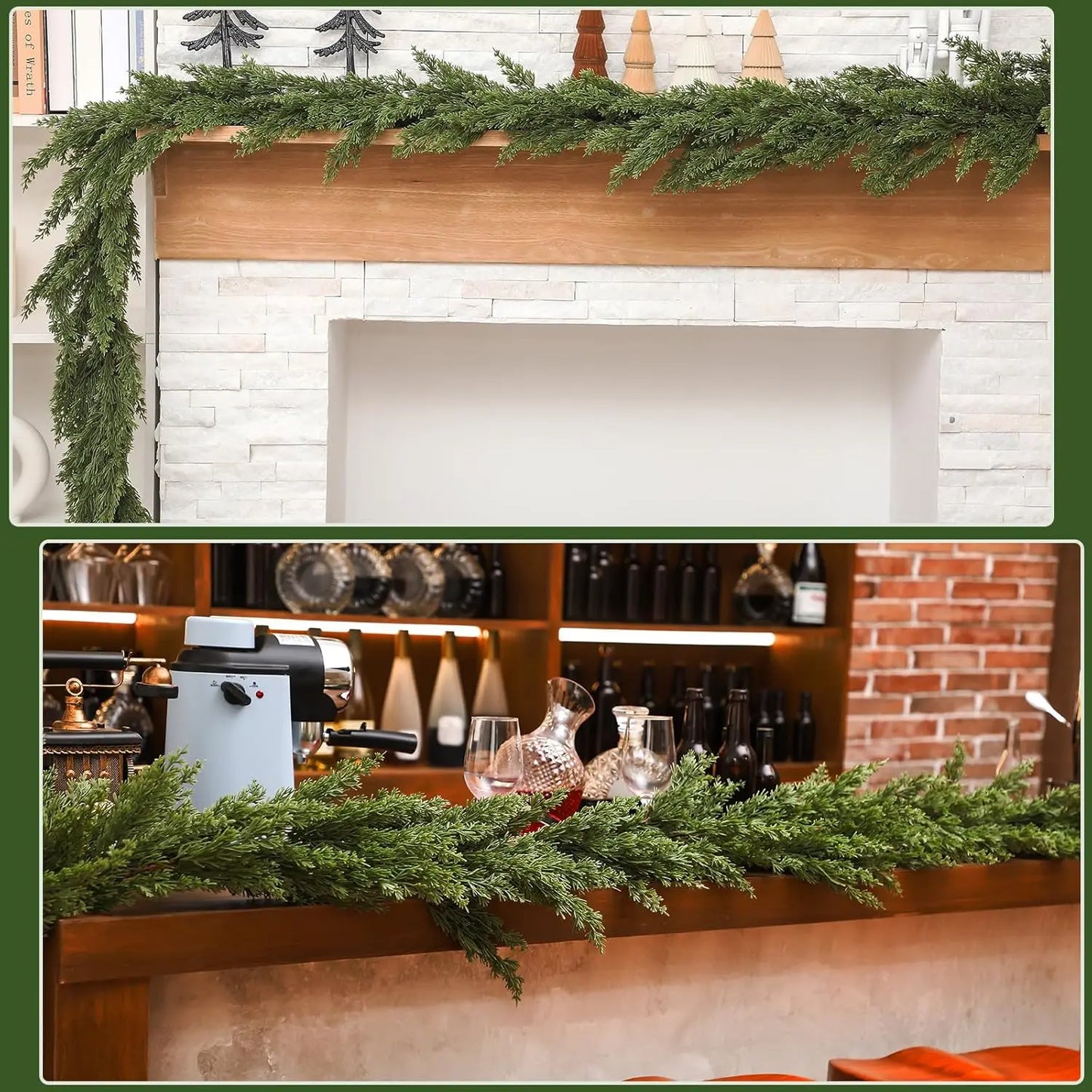 Artificial Plants Christmas Tree Cypress Leaves Garland Home Room Table Party Door Wall Decora Outdoor Yard Pine Rattan Hanging