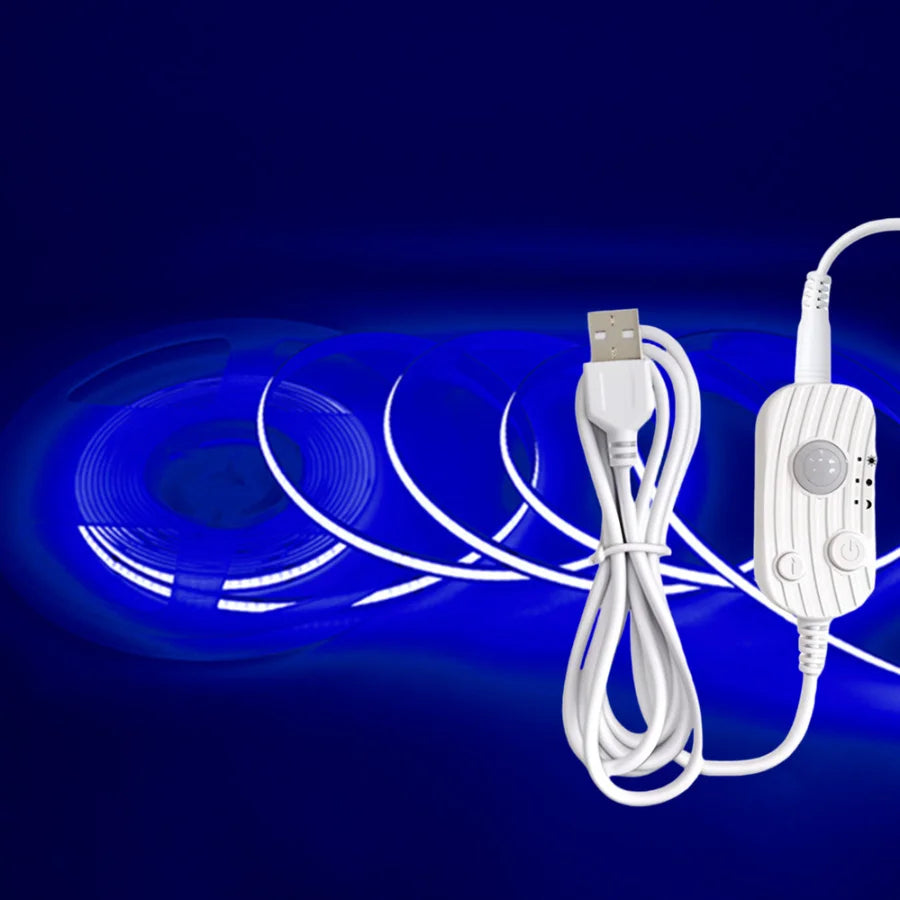 USB Motion Sensor 8mm COB LED Strip DC5V 3 Modes Dimmable Induction Night Light for  Bedroom TV Backlight Kitchen Cupboard Decor