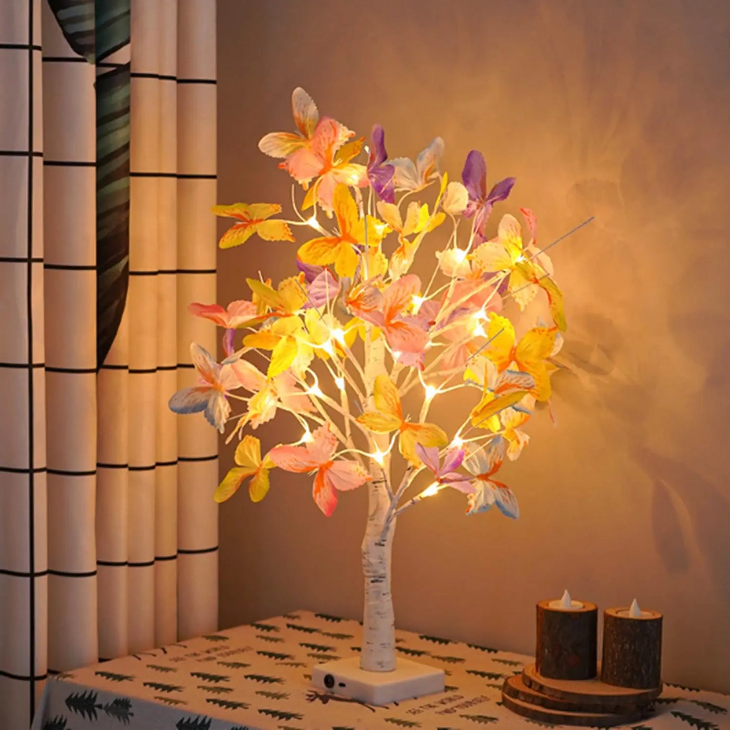 Tabletop Bonsai Tree Lights Butterfly Tree Lamp DIY Decorative LED Night Light for Gift Party Holiday Camping Summer Home Decor