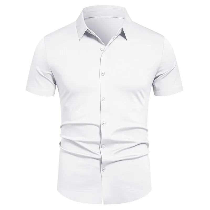 Men's Stretch Shirt Wrinkle Free Dress Shirts Regular Fit Short Sleeve Stretch Business Casual Button Down Shirts