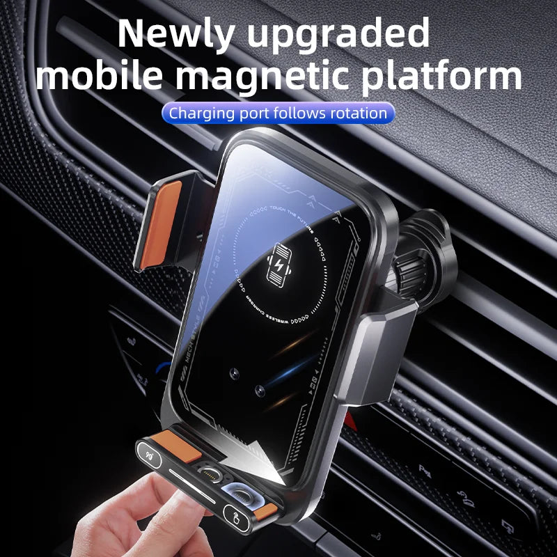 HONGYUE 2025 New SD13 Car Mobile Phone Holder 15W Wireless Charging. 66W Magnetic Charging Head. All Mobile Phones Can Be Used