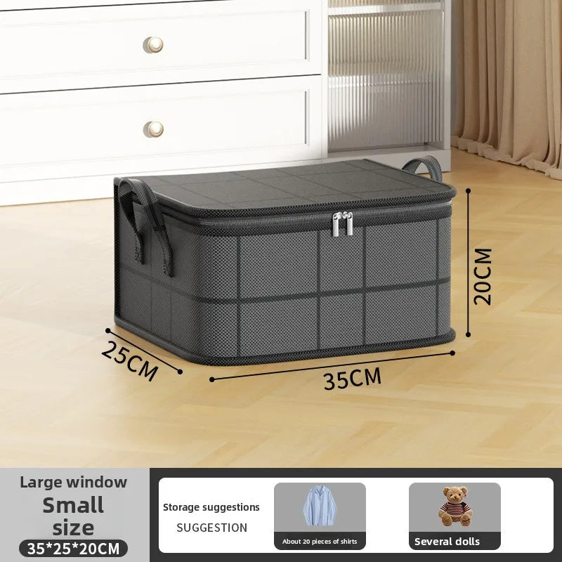 Foldable Clothes Storage Bag Large Capacity Organizer With Handle And Double Zipper For Bedding Moving Travel Under Bed Storage