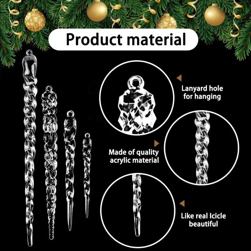 20 PCS Transparent acrylic Christmas tree ice column decoration Christmas, New Year, Holiday, Wedding, Winter Party Decoration 5 Various styles of ice pillar ornaments