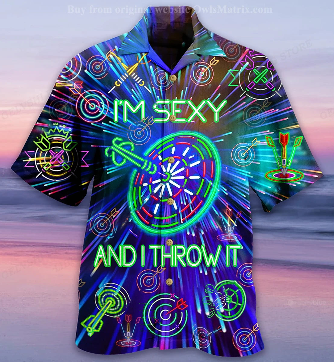 Men's Shirt Vocation Bus 3d Print Men Fashion Shirts Single-Breasted Short Sleeve Hawaiian Beach Dart Blouse Clothes