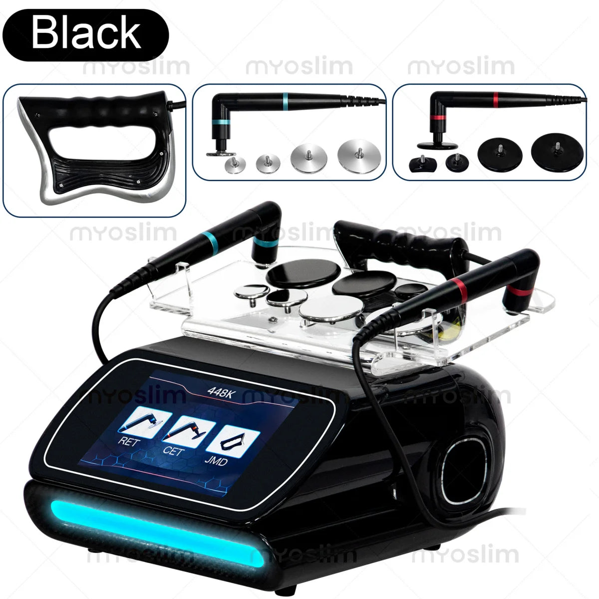 448KHz Professional RF Beauty Machine 3 Handles 8 Probes Skin Firming Cellulite Reduction Back Abdomen Thighs Device