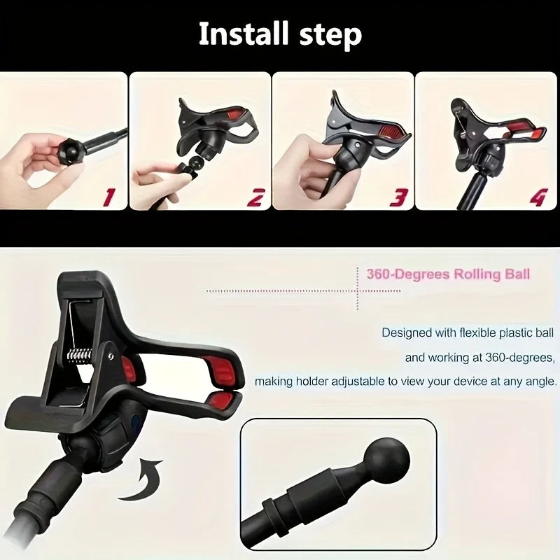360Rotating Phone Holder Adjustable Long Arm Bed Desk Mount  Cellphone Stand 10in Multifunctional Lazy Bracket Strong Grip