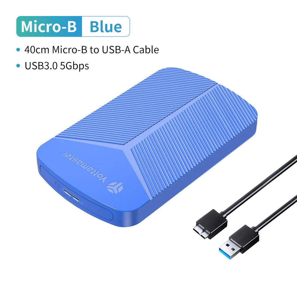 Yottamaster 2.5 Inch HDD Case External SSD Hard Drive Case SATA to USB 3.0 HDD Enclosure for PC Laptop 6Gbps Storage Case Type C