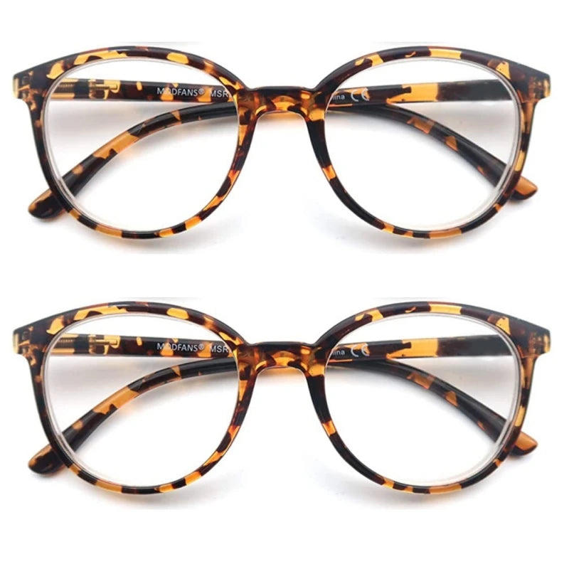 MODFANS Reading Glasses For Women and men,Classic Round Sunglasses Readers Frame with Spring Hinge Eyeglass Diopter+0.5 ~ +4.0