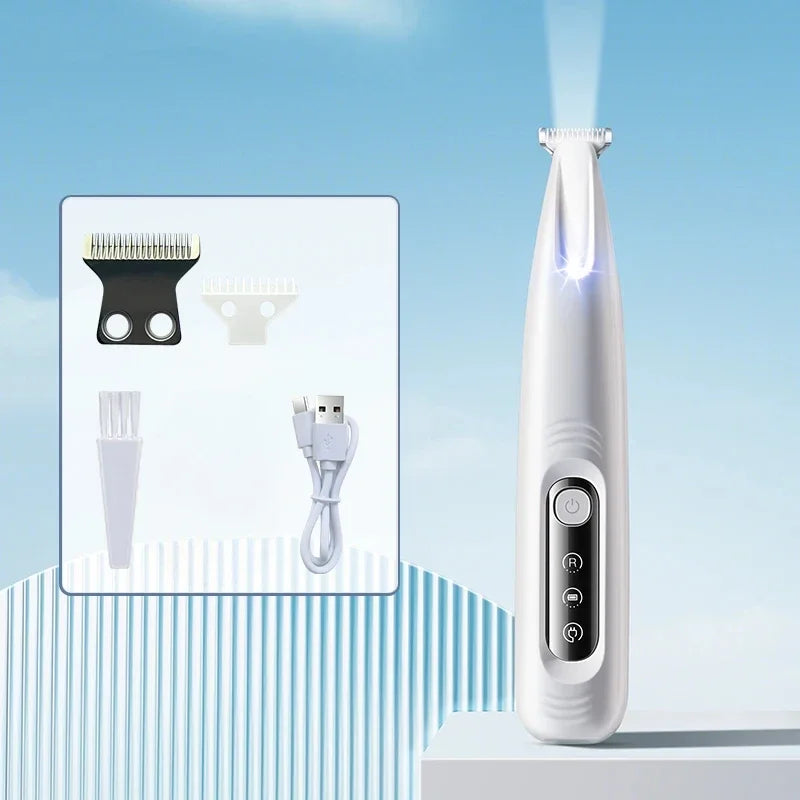 Type C Dog Paw Trimmer with LED Light Waterproof Pet Hair Trimmer with LED Display Dog Clippers for Grooming 18mm Widen Blade