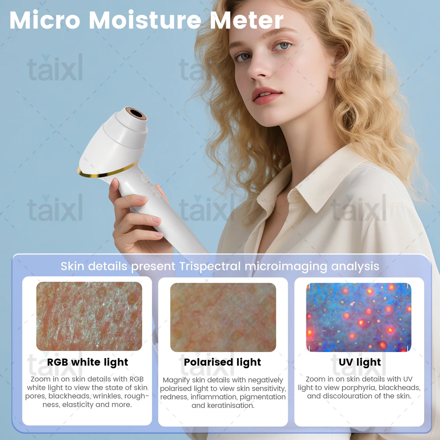 AI Skin Analyzer Machine 20 Indicators Deca Spectral Full Face HD Camera 3 Modes Micro Moisture Meter Beauty Salon Spa Care Tool