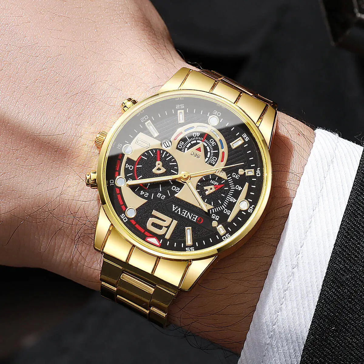 Fashion Men Business Watches Luxury Analog Quartz Wristwatches with Calendar for Men Clock Reloj Hombre（Without Box）