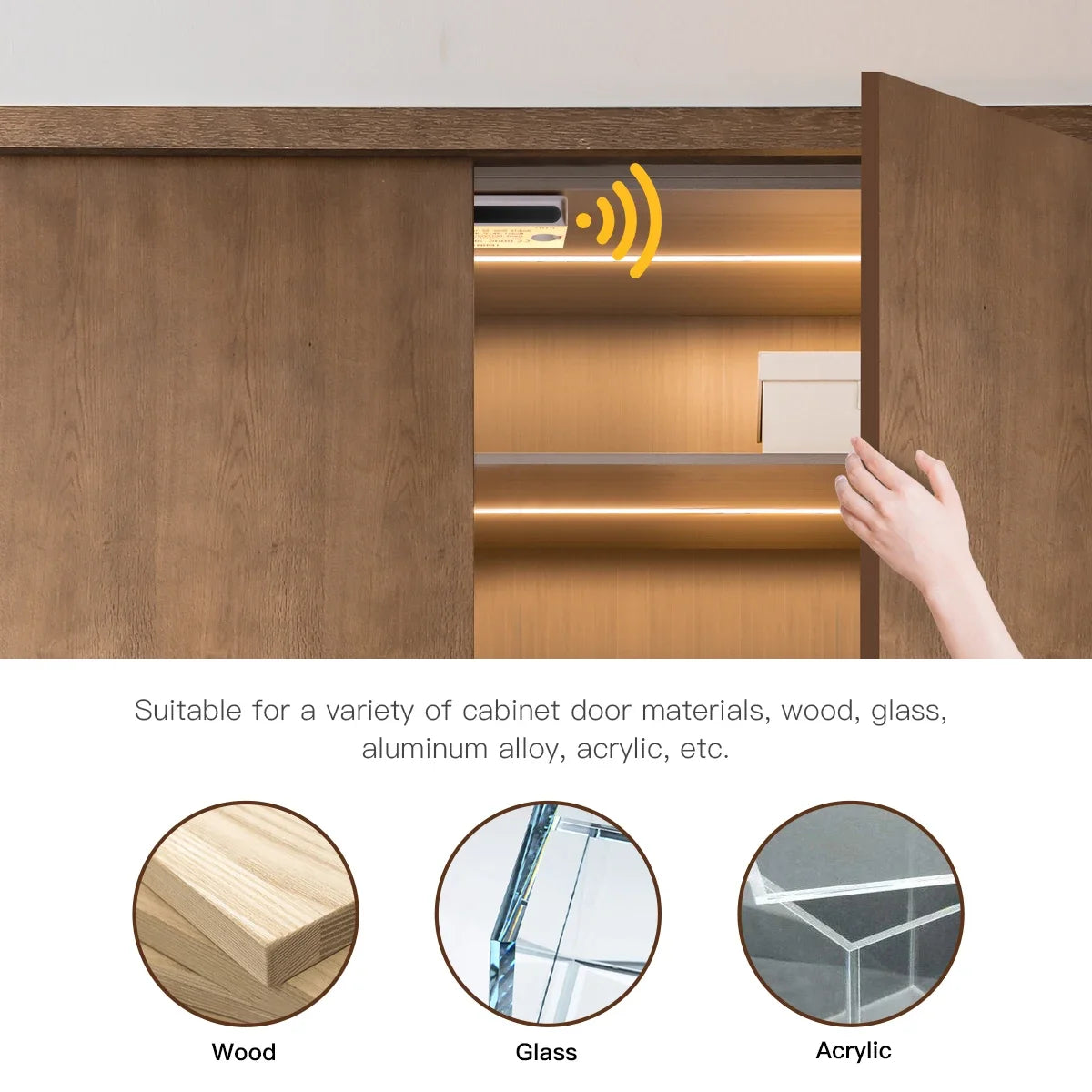 1-10PCS Black COB LED Strip Lights With Double Door Sensor Switch Kit 12V Cabinet Lighting for Kitchen Wardrobe Closet