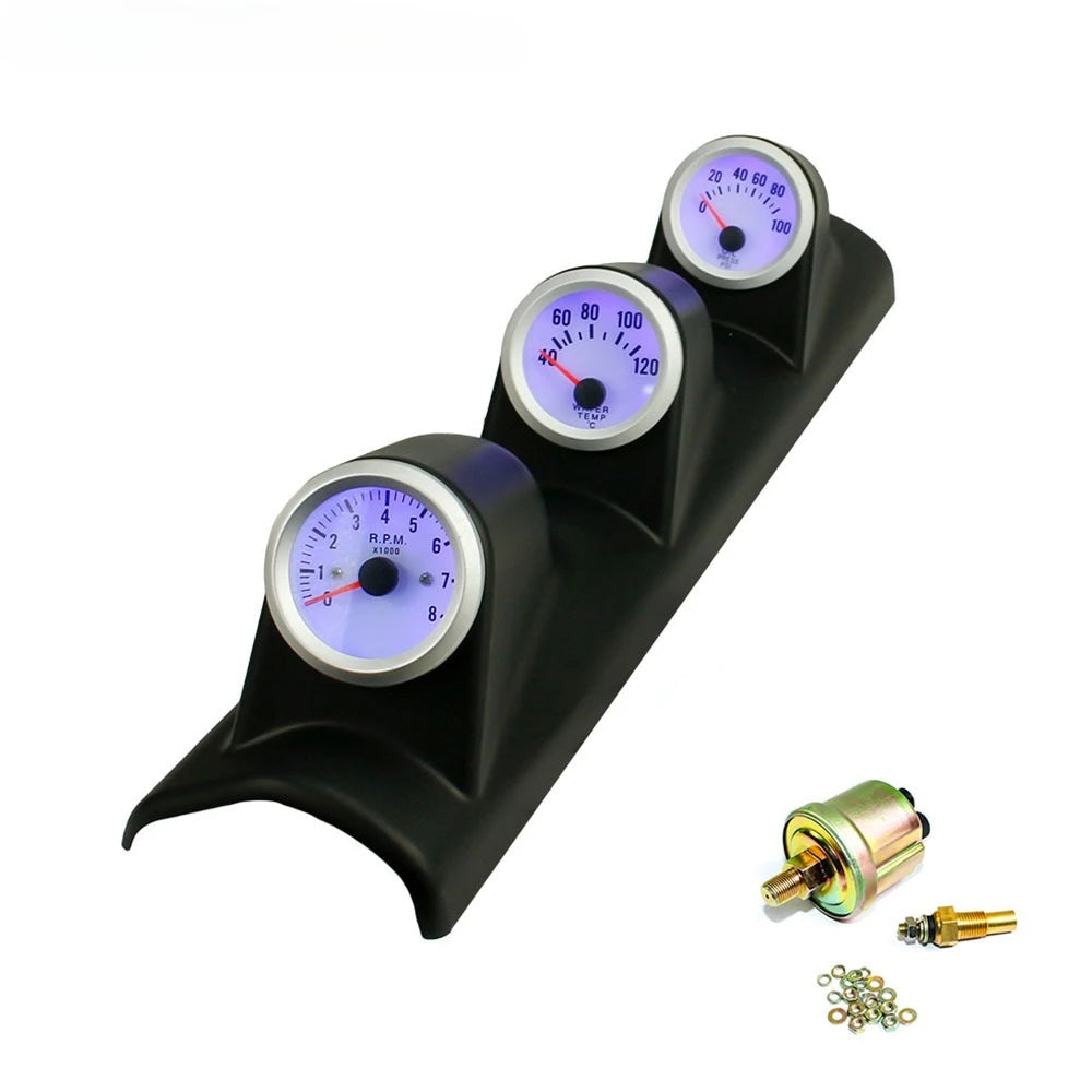Car modification revolutions meter, water temperature meter, hydraulic pressure meter, three-in-one racing instrument