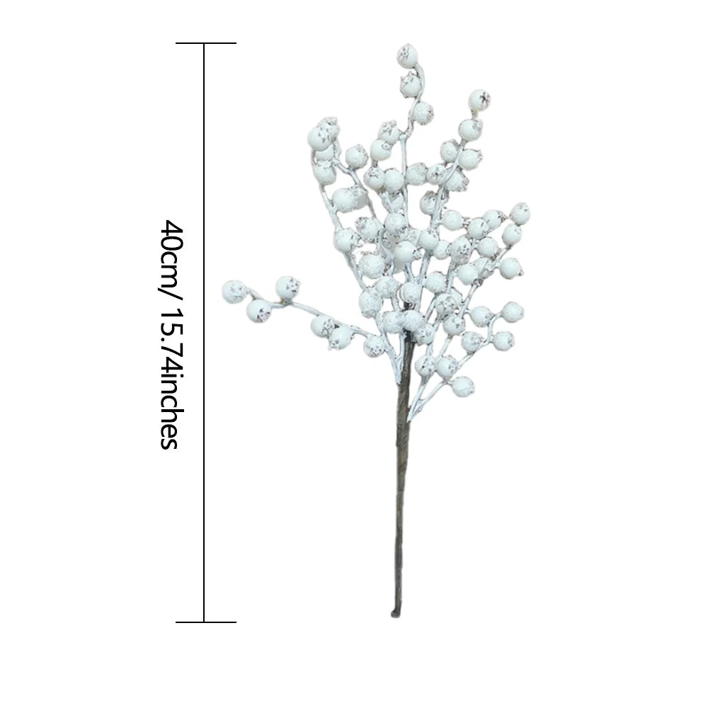 2pcs/ 5pcs Artificial Berry Stems, Winter Berry Picks Christmas Artificial Berries Fake Berry Branches Winter White Holly Stems