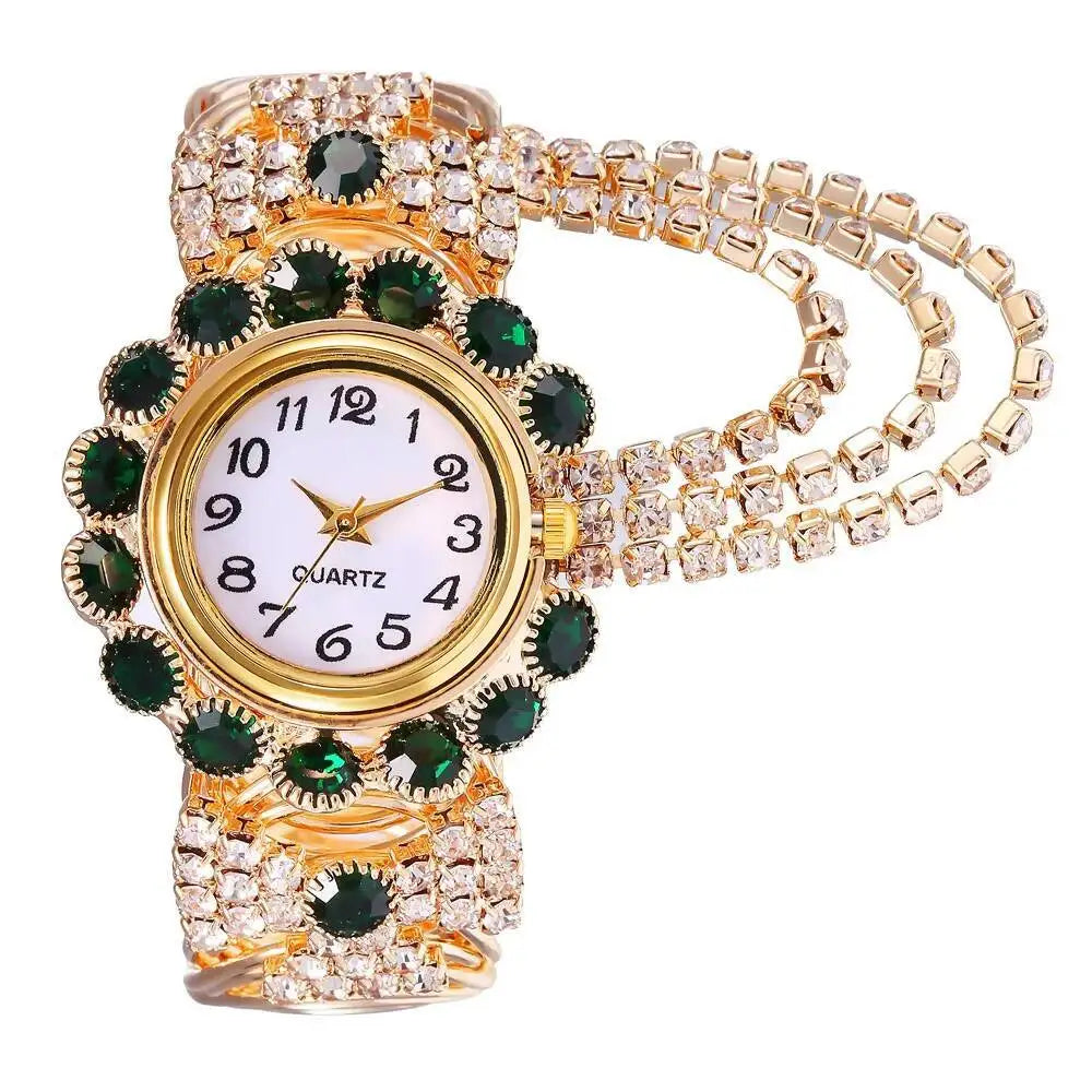 Luxury Rhinestone Women Quartz Watch Fashion Adjustable Bangle Ladies Wristwatch Reloj Mujer