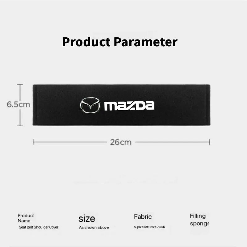 2Pcs Car Seat Belt Cotton Safety Belt Shoulder Protector Cover for Mazda 2 3 4 5 6 7 8 323 626 CX-3 5 8 9 MX-5 30 RX-8
