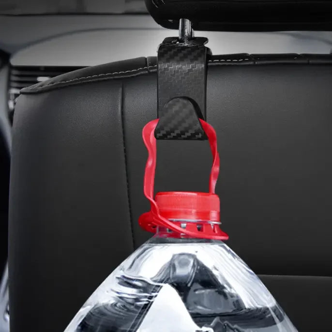 4Pcs Carbon Fibre Hook Car Seat Headrest Hook Auto Back Seat Organizer Hanger Handbag Clothes Bracket Car Interior Accessories
