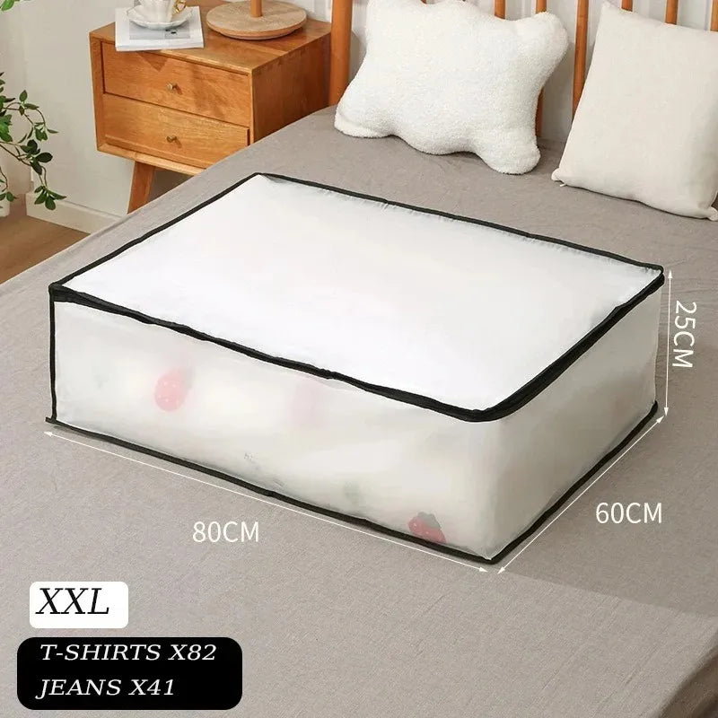 1-2Pcs Underbed Storage Bag Foldable Large Capacity Waterproof Dustproof Clothes Quilt Blanket Wardrobe Closet Organizer