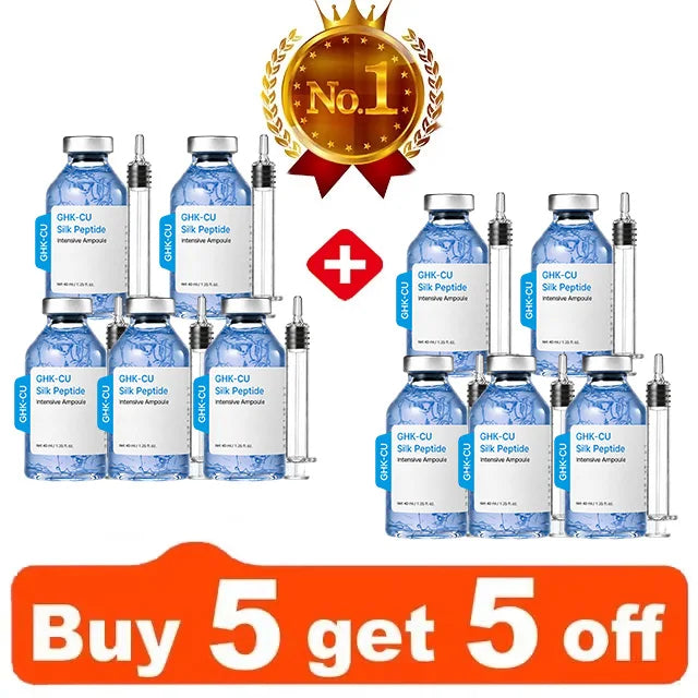 GHK-Cu Blue Copper Silk Peptide Ampoule Serum Deep Collagen Hydrate Moisturize Soften Smooth Firm Korean Facial Skin Care