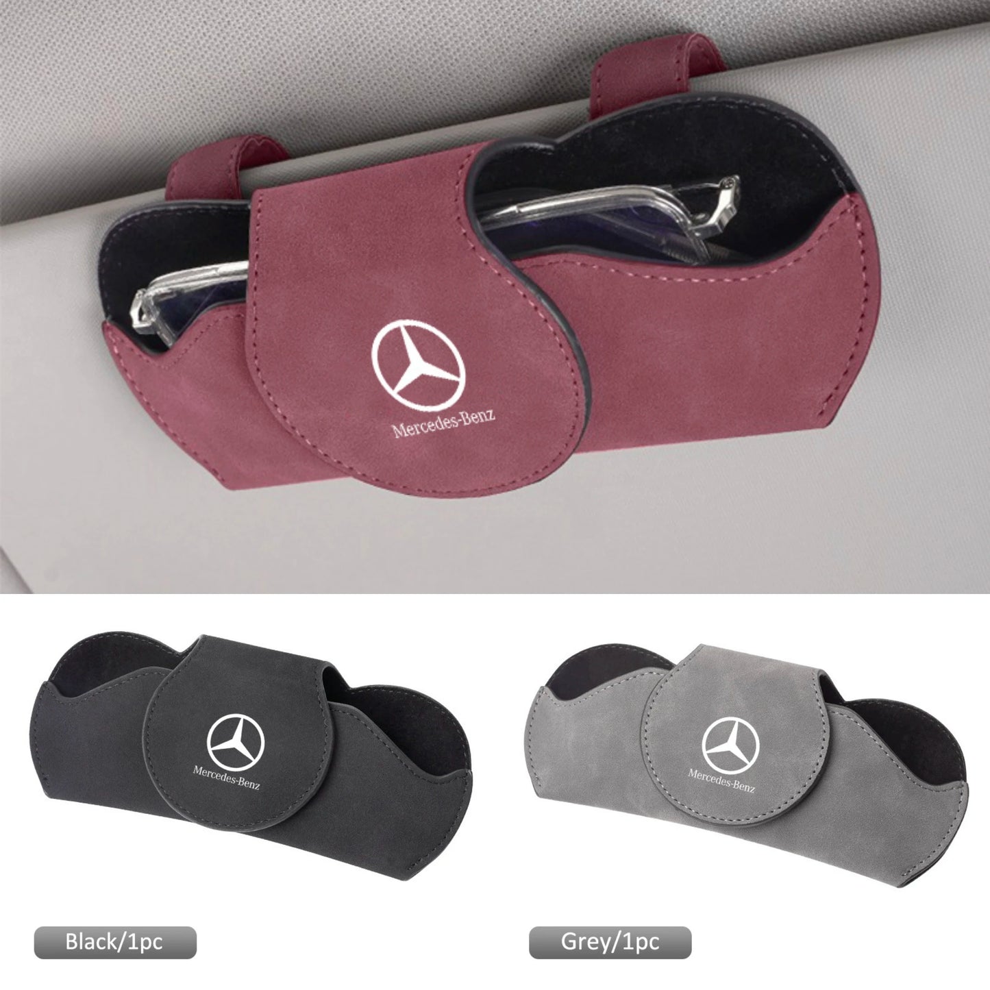 Car Emblem Sunglasses Clips Glasses Holder Car Sun Visor Glasses Box For Mercedes Benz W212 W213 W205 W177 W247 W176 CLS CLA CLK