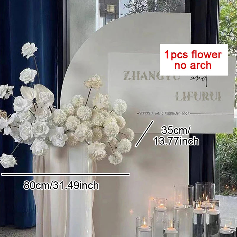 Artificial Rose Hydrangea Peony Flower Row Wedding Arch Backdrop Wall Hanging Floral Hotel Event Party Home Decor Window Display