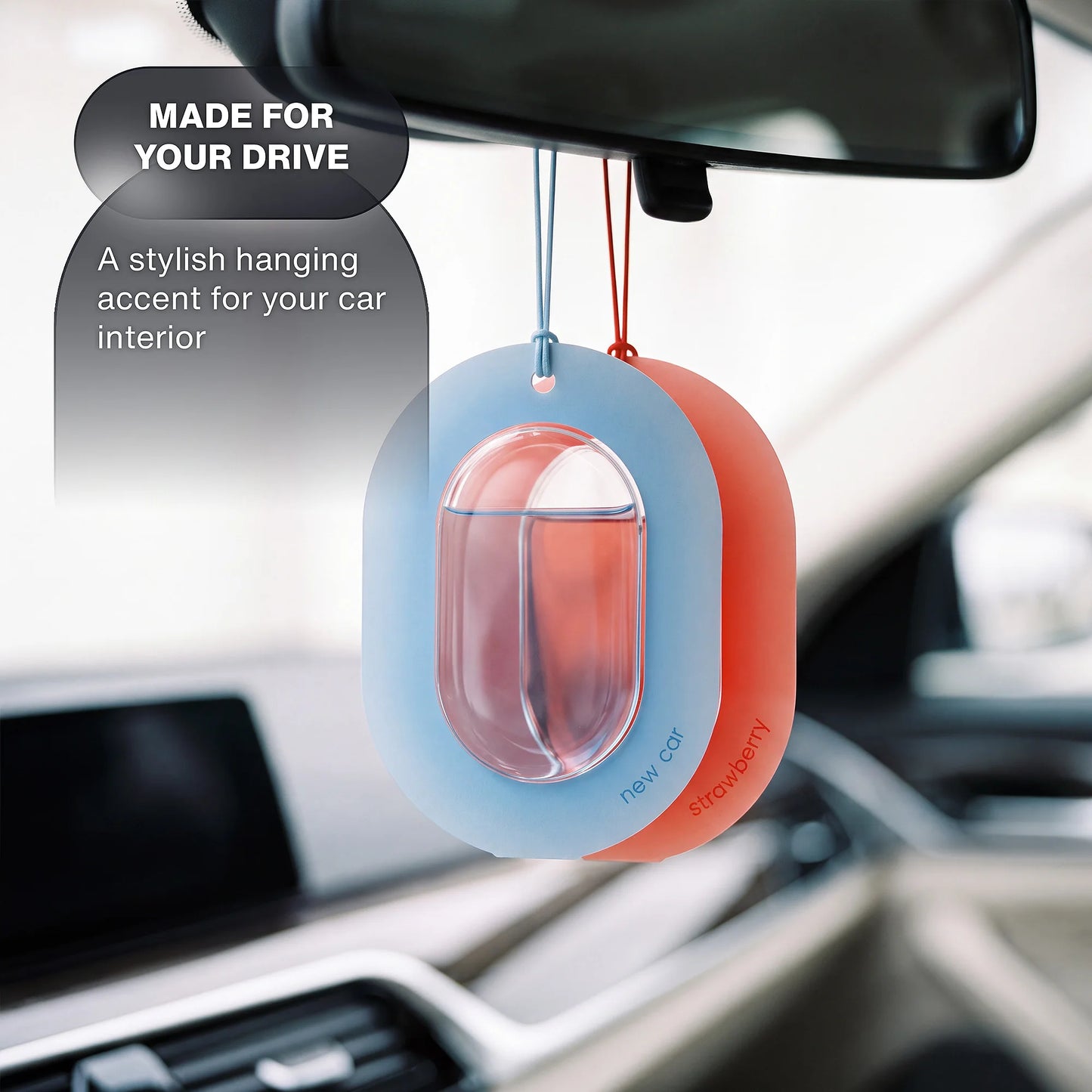 Car-Mounted Essential Oil Fragrance Pendant, Breathable Film Hanging Ornament, Air Freshener for Car/Toilet/Wardrobe&Bathroom