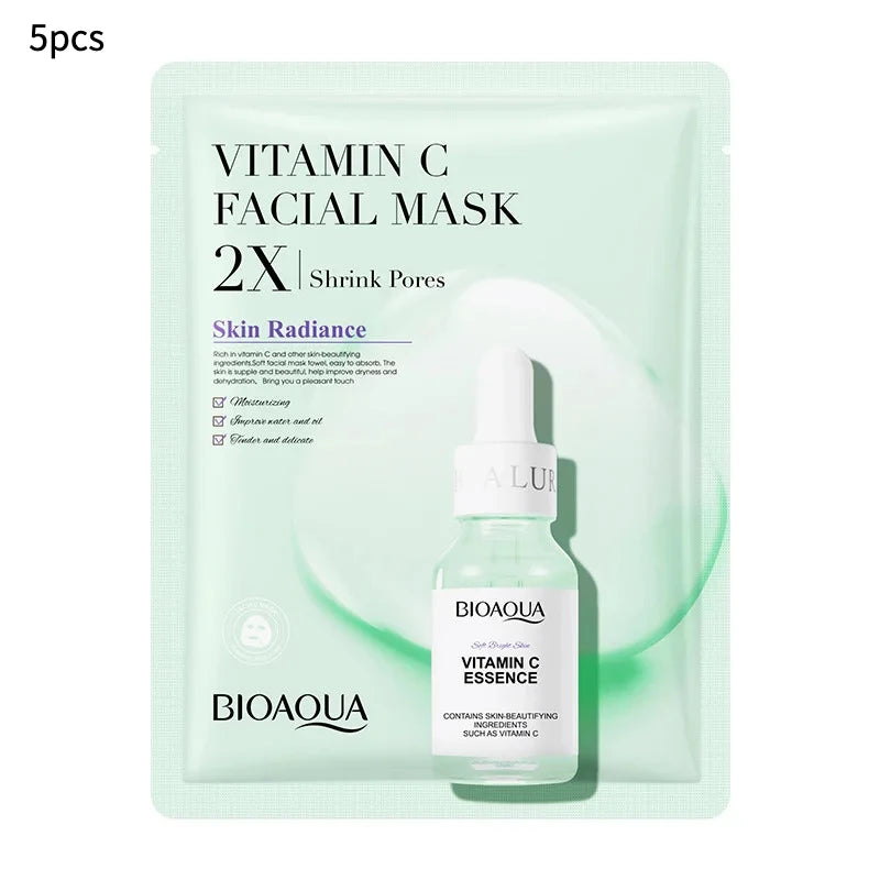 20pcs/5pcs Centella Collagen Face Mask VC Moisturizing Refreshing Sheet Masks Hyaluronic Acid  Facial Mask Skin Care Products