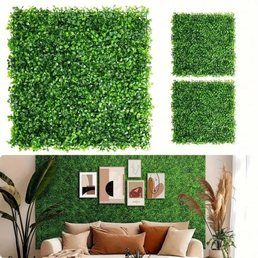 10pcs Artificial Grass Wall Panels Fake Millan Leaves Greenery Backdrop Wall Topiary Hedge Plant For Home Garden Party Decor