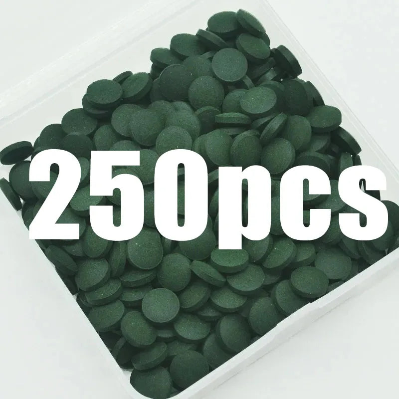 50-300Pcs High Purity Spirulina Tablets Spiral Seaweed Enrichment Favorite Pets Food Fish Crystal Red Shrimp Fish Food Aquarium