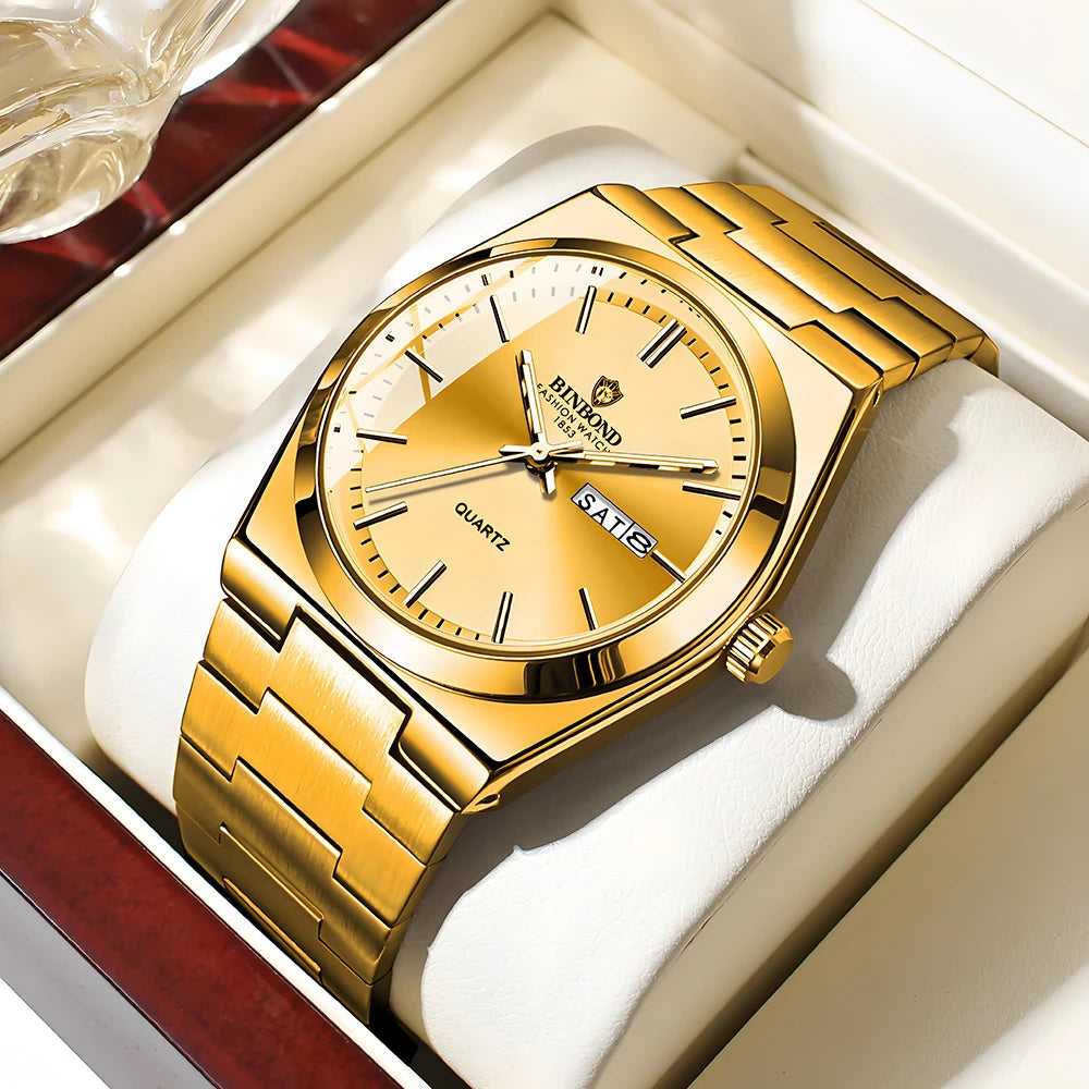 2026 Casual Business Fashion Quartz Wristwatches Gold Clock Men Luxury Watch Automatic Watches Mens Movement Gifts Reloj Hombre