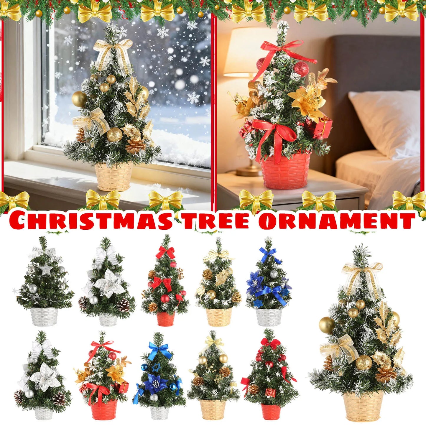 Christmas Tree Mini Christmas Tree Table Ornaments Christmas Atmosphere Gifts Christmas Christmas Holiday Decoration Ornament